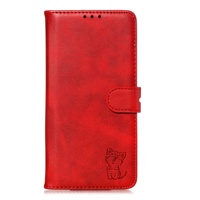 Embossed Happy Cat Pattern Horizontal Flip Leather Case with Holder & Card Slots & Wallet & Photo Frame, For Samsung Galaxy A21s, For Samsung Galaxy A71 5G, For Samsung Galaxy Note20, For Samsung Galaxy Note20 Ultra