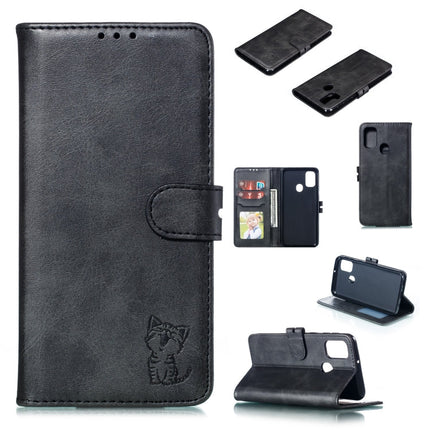 Embossed Happy Cat Pattern Horizontal Flip Leather Case with Holder & Card Slots & Wallet & Photo Frame, For Samsung Galaxy A21s, For Samsung Galaxy A71 5G, For Samsung Galaxy Note20, For Samsung Galaxy Note20 Ultra