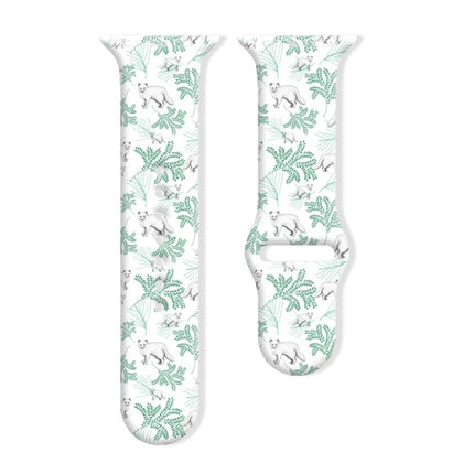 Christmas Pattern Reverse Buckle Silicone Watch Band, For Apple Watch 46mm / 49mm / 45mm / 44mm