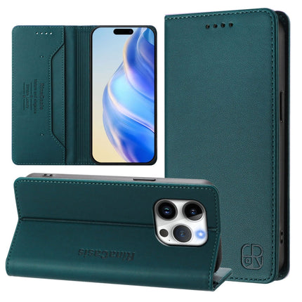 RC01 Dual-Folded Magnetic Suction RFID Leather Phone Case, For iPhone 17, For iPhone Air, For iPhone 16 Pro Max