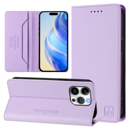 RC01 Dual-Folded Magnetic Suction RFID Leather Phone Case, For iPhone 14 Pro, For iPhone 14 Pro Max, For iPhone 7 / 8 / SE 2022