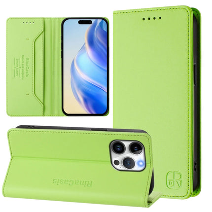 RC01 Dual-Folded Magnetic Suction RFID Leather Phone Case, For iPhone 14 Pro, For iPhone 14 Pro Max, For iPhone 7 / 8 / SE 2022