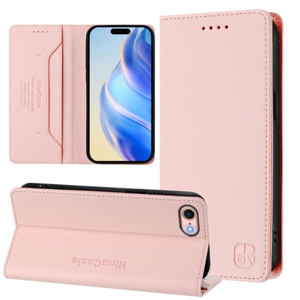 RC01 Dual-Folded Magnetic Suction RFID Leather Phone Case, For iPhone 14 Pro, For iPhone 14 Pro Max, For iPhone 7 / 8 / SE 2022