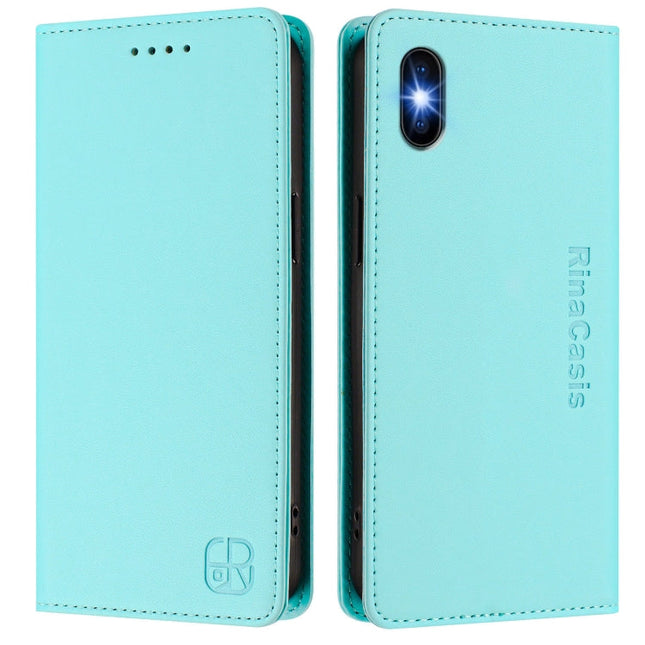 RC01 Dual-Folded Magnetic Suction RFID Leather Phone Case, For iPhone X / XS, For iPhone XR, For iPhone XS Max