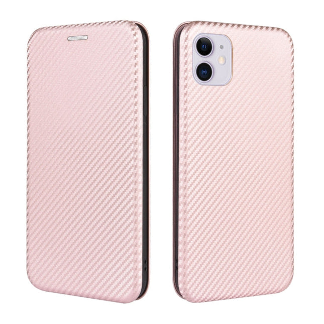 Carbon Fiber Texture Magnetic Horizontal Flip TPU + PC + PU Leather Case with Card Slot, For iPhone 11, For iPhone 12 mini, For iPhone 12 / 12 Pro, For iPhone 12 Pro Max