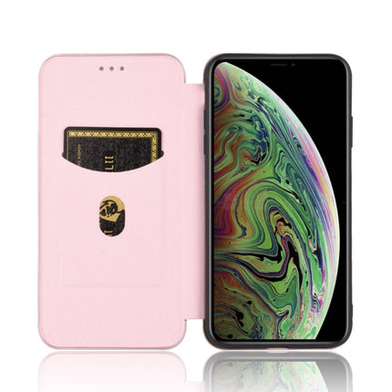 Carbon Fiber Texture Magnetic Horizontal Flip TPU + PC + PU Leather Case with Card Slot, For iPhone X / XS