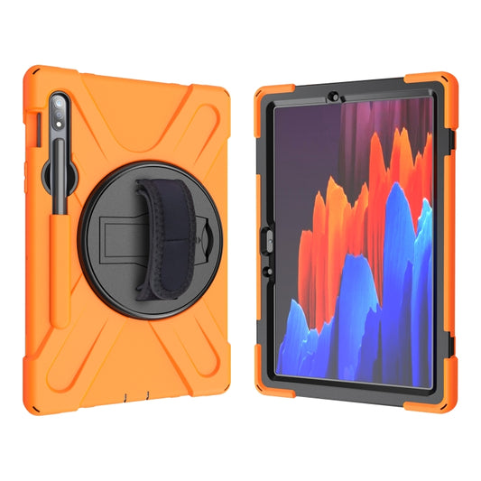 Shockproof Colorful Silicone + PC Protective Case with Holder & Shoulder Strap & Hand Strap & Pen Slot, For Samsung Galaxy Tab S8 / Galaxy Tab S7 (2020) T870