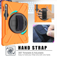 Shockproof Colorful Silicone + PC Protective Case with Holder & Shoulder Strap & Hand Strap & Pen Slot, For Samsung Galaxy Tab S8 / Galaxy Tab S7 (2020) T870