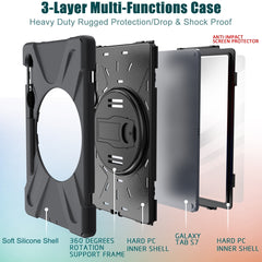 Shockproof Colorful Silicone + PC Protective Case with Holder & Shoulder Strap & Hand Strap & Pen Slot, For Samsung Galaxy Tab S8 / Galaxy Tab S7 (2020) T870