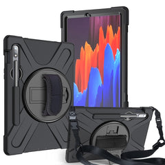 Shockproof Colorful Silicone + PC Protective Case with Holder & Shoulder Strap & Hand Strap & Pen Slot, For Samsung Galaxy Tab S8 / Galaxy Tab S7 (2020) T870