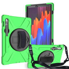 Shockproof Colorful Silicone + PC Protective Case with Holder & Shoulder Strap & Hand Strap & Pen Slot, For Samsung Galaxy Tab S8 / Galaxy Tab S7 (2020) T870