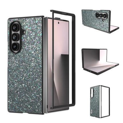 Black Frame Colorful Glitter Phone Case, For Galaxy Z Fold8 Ultra 5G, For Samsung Galaxy Z Fold7 5G