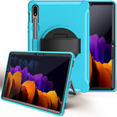 360 Degree Rotation PC+TPU Protective Cover with Holder & Hand Strap, For Samsung Galaxy Tab S8 / Galaxy Tab S7 (2020) T870