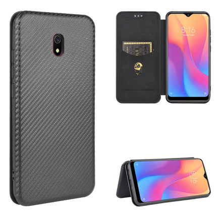Carbon Fiber Texture Magnetic Horizontal Flip TPU + PC + PU Leather Case with Card Slot, For Xiaomi Redmi 9C, For Xiaomi Redmi 8A, For Xiaomi Redmi 8, For Xiaomi Redmi 9