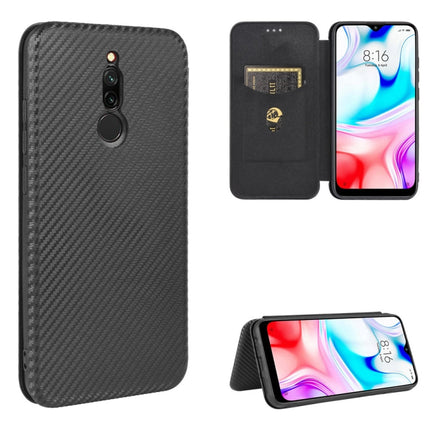 Carbon Fiber Texture Magnetic Horizontal Flip TPU + PC + PU Leather Case with Card Slot, For Xiaomi Redmi 9C, For Xiaomi Redmi 8A, For Xiaomi Redmi 8, For Xiaomi Redmi 9
