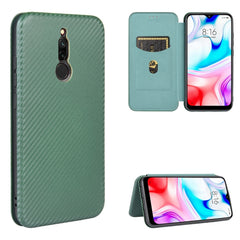 Carbon Fiber Texture Magnetic Horizontal Flip TPU + PC + PU Leather Case with Card Slot, For Xiaomi Redmi 9C, For Xiaomi Redmi 8A, For Xiaomi Redmi 8, For Xiaomi Redmi 9