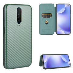 Carbon Fiber Texture Magnetic Horizontal Flip TPU + PC + PU Leather Case with Card Slot, For Xiaomi Redmi 9A, For Xiaomi Redmi 10X 5G, For Xiaomi Redmi K30 Pro, For Xiaomi Redmi K30