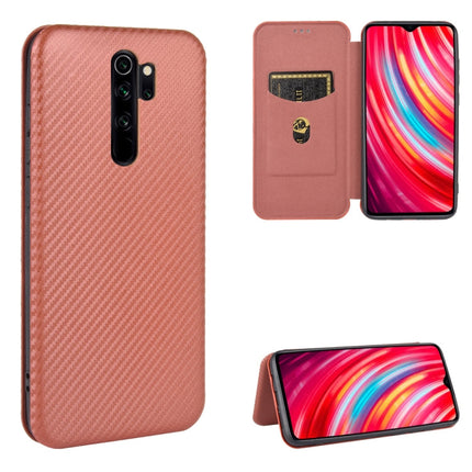 Carbon Fiber Texture Magnetic Horizontal Flip TPU + PC + PU Leather Case with Card Slot, For Xiaomi Redmi Note 8 Pro, For Xiaomi Redmi Note 9, For Xiaomi Redmi Note 9S, For Xiaomi Redmi Note 8T
