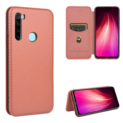 Carbon Fiber Texture Magnetic Horizontal Flip TPU + PC + PU Leather Case with Card Slot, For Xiaomi Redmi Note 8 Pro, For Xiaomi Redmi Note 9, For Xiaomi Redmi Note 9S, For Xiaomi Redmi Note 8T