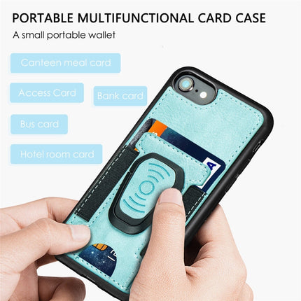 Magnetic Shockproof PU + TPU Case with Card Slot & Ring Holder, For iPhone X / XS, For iPhone XR, For iPhone XS Max, For iPhone 8 Plus / 7 Plus, For iPhone 6 Plus, For iPhone 7 / 8 / SE 2022 / SE 2020, For iPhone 6