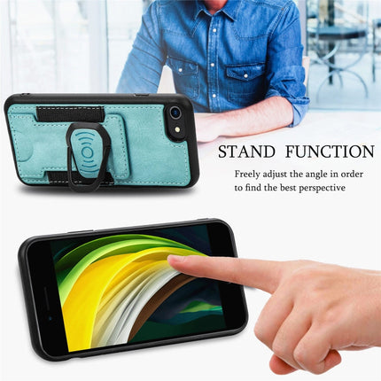 Magnetic Shockproof PU + TPU Case with Card Slot & Ring Holder, For iPhone X / XS, For iPhone XR, For iPhone XS Max, For iPhone 8 Plus / 7 Plus, For iPhone 6 Plus, For iPhone 7 / 8 / SE 2022 / SE 2020, For iPhone 6