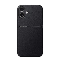 Litchi Leather Magnetic Full Coverage Shockproof Phone Case, For iPhone 16e, For iPhone 16 Pro Max, For iPhone 16 Pro, For iPhone 16 Plus