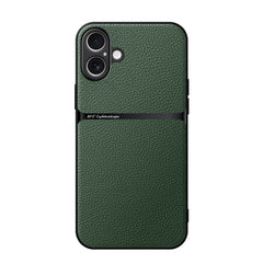 Litchi Leather Magnetic Full Coverage Shockproof Phone Case, For iPhone 16e, For iPhone 16 Pro Max, For iPhone 16 Pro, For iPhone 16 Plus