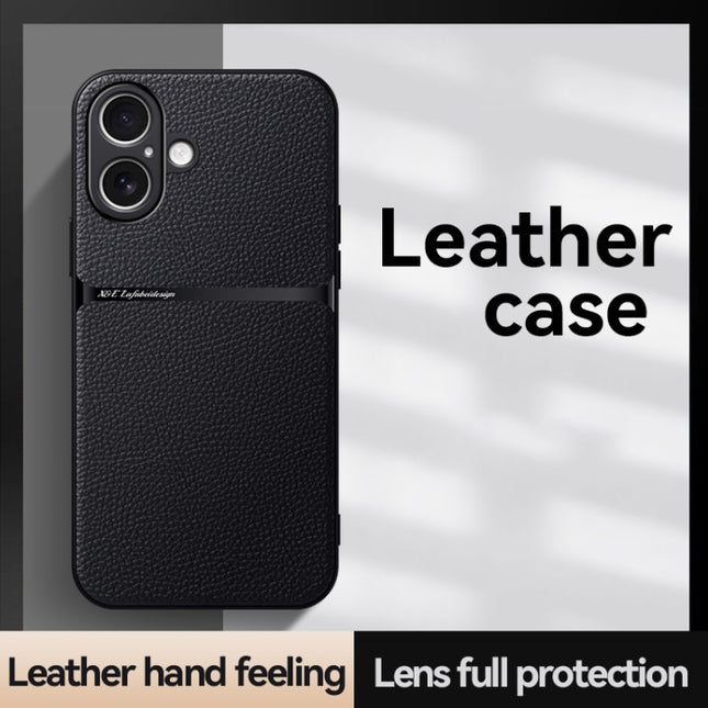 Litchi Leather Magnetic Full Coverage Shockproof Phone Case, For iPhone 16, For iPhone 15 Pro Max, For iPhone 15 Pro, For iPhone 15 Plus