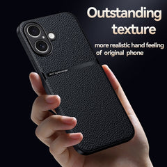 Litchi Leather Magnetic Full Coverage Shockproof Phone Case, For iPhone 16, For iPhone 15 Pro Max, For iPhone 15 Pro, For iPhone 15 Plus