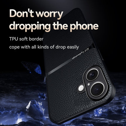 Litchi Leather Magnetic Full Coverage Shockproof Phone Case, For iPhone 16, For iPhone 15 Pro Max, For iPhone 15 Pro, For iPhone 15 Plus