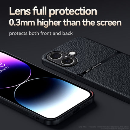 Litchi Leather Magnetic Full Coverage Shockproof Phone Case, For iPhone 16, For iPhone 15 Pro Max, For iPhone 15 Pro, For iPhone 15 Plus