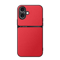 Litchi Leather Magnetic Full Coverage Shockproof Phone Case, For iPhone 16, For iPhone 15 Pro Max, For iPhone 15 Pro, For iPhone 15 Plus