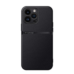 Litchi Leather Magnetic Full Coverage Shockproof Phone Case, For iPhone 16, For iPhone 15 Pro Max, For iPhone 15 Pro, For iPhone 15 Plus
