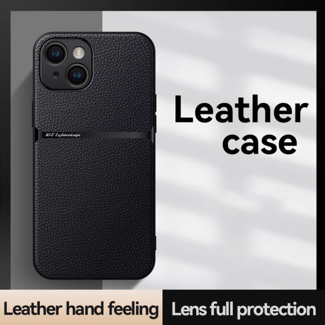 Litchi Leather Magnetic Full Coverage Shockproof Phone Case, For iPhone 15, For iPhone 14 Plus, For iPhone 14, For iPhone 14 Pro