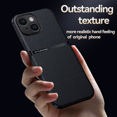 Litchi Leather Magnetic Full Coverage Shockproof Phone Case, For iPhone 15, For iPhone 14 Plus, For iPhone 14, For iPhone 14 Pro