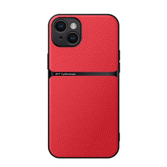 Litchi Leather Magnetic Full Coverage Shockproof Phone Case, For iPhone 15, For iPhone 14 Plus, For iPhone 14, For iPhone 14 Pro