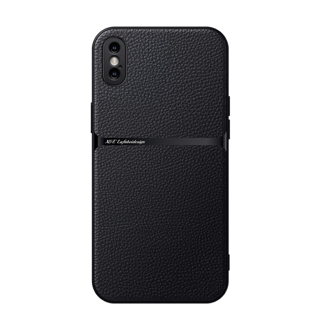 Litchi Leather Magnetic Full Coverage Shockproof Phone Case, For iPhone XS Max