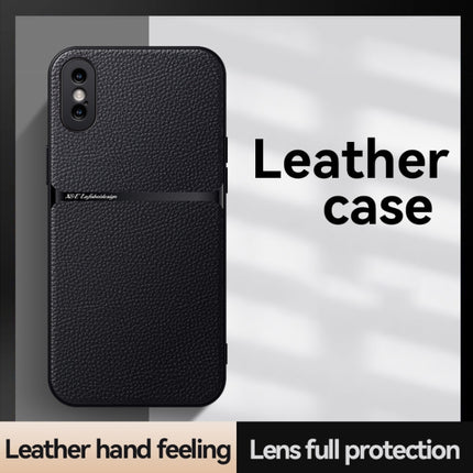 Litchi Leather Magnetic Full Coverage Shockproof Phone Case, For iPhone XS Max