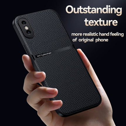 Litchi Leather Magnetic Full Coverage Shockproof Phone Case, For iPhone XS Max