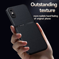 Litchi Leather Magnetic Full Coverage Shockproof Phone Case, For iPhone XS Max