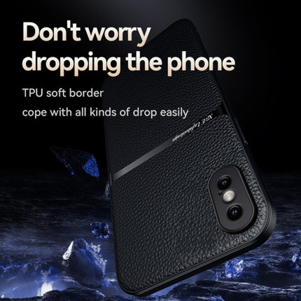 Litchi Leather Magnetic Full Coverage Shockproof Phone Case, For iPhone XS Max