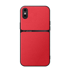 Litchi Leather Magnetic Full Coverage Shockproof Phone Case, For iPhone XS Max