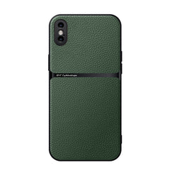 Litchi Leather Magnetic Full Coverage Shockproof Phone Case, For iPhone XS Max