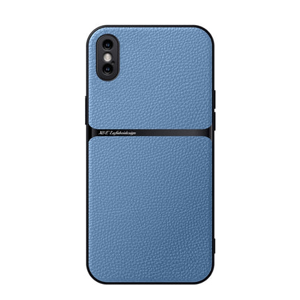 Litchi Leather Magnetic Full Coverage Shockproof Phone Case, For iPhone XS Max