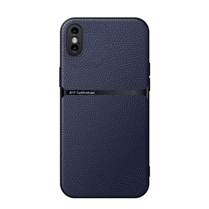 Litchi Leather Magnetic Full Coverage Shockproof Phone Case, For iPhone XS Max