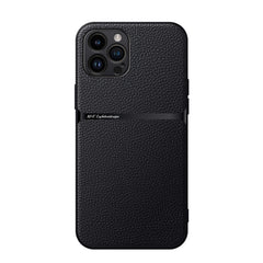 Litchi Leather Magnetic Full Coverage Shockproof Phone Case, For iPhone 12, For iPhone 12 Pro Max, For iPhone 12 Pro, For iPhone 11 Pro Max