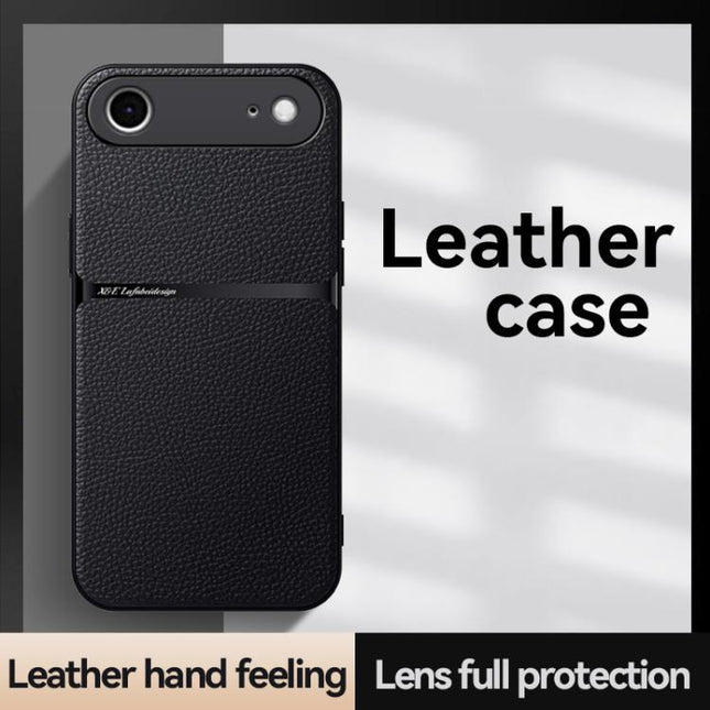 Litchi Leather Magnetic Full Coverage Shockproof Phone Case, For iPhone Air, For iPhone 16 Pro Max, For iPhone 16 Pro, For iPhone 16 Plus