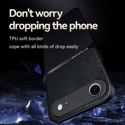 Litchi Leather Magnetic Full Coverage Shockproof Phone Case, For iPhone Air, For iPhone 16 Pro Max, For iPhone 16 Pro, For iPhone 16 Plus