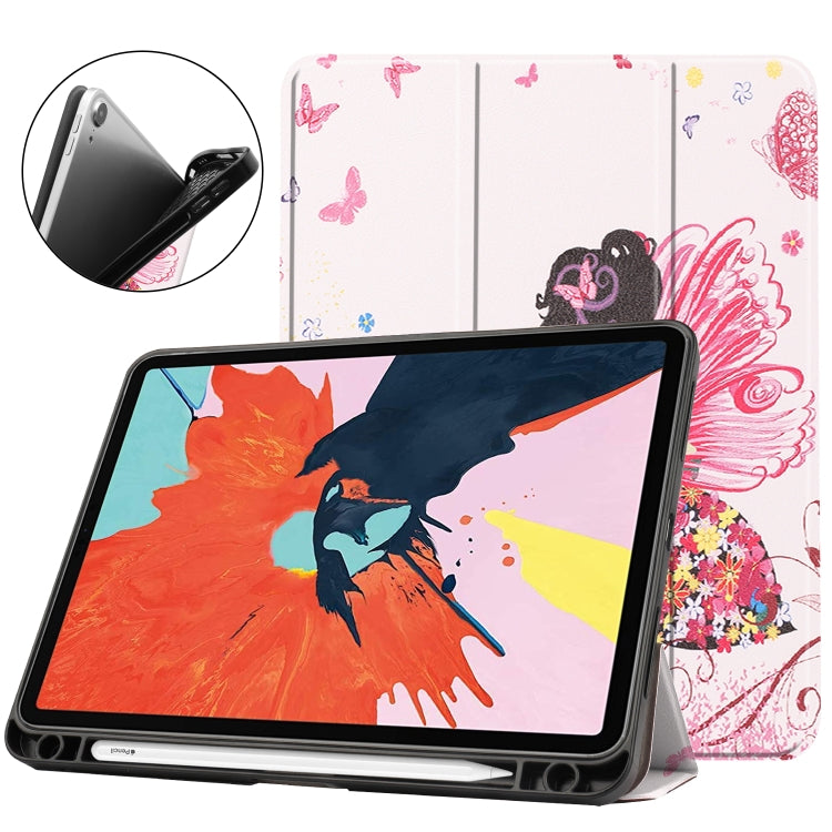 For iPad Air 11 2024 / 2020 10.8 TPU Colored Drawing Horizontal Flip Leather Case with Three-folding Holder & Sleep / Wake-up Function, For iPad Air 11 2024 / 2022 / 2020 10.9 TPU, For iPad Air 11 2024 / 2020 10.8 TPU, For iPad Air 2022 / 2020 10.9 TPU