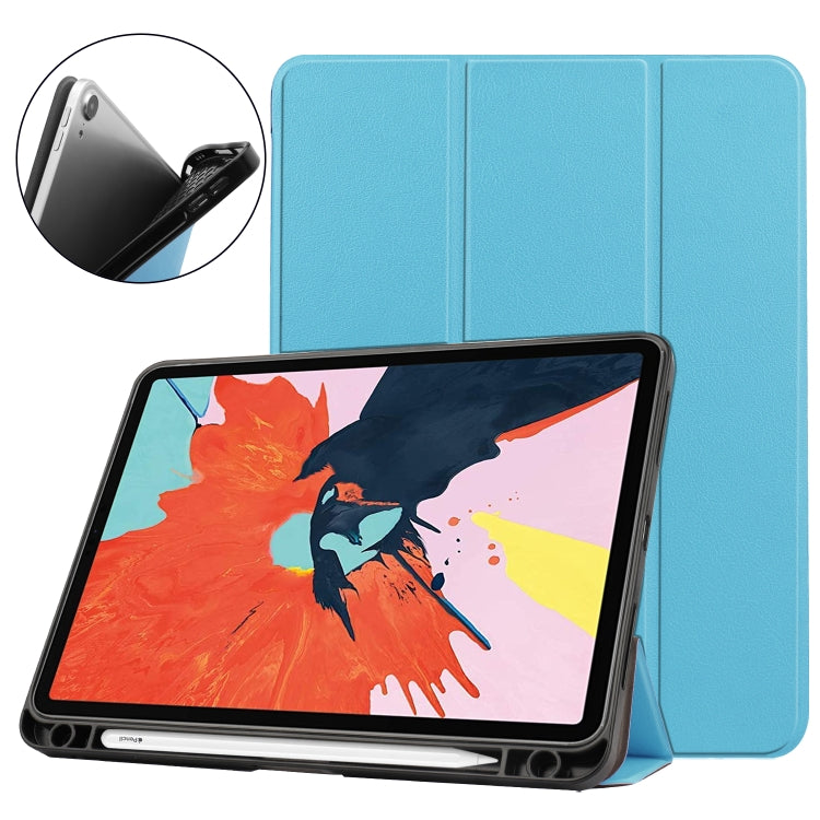 For iPad Air 11 2024 / 2020 10.8 Custer Texture TPU Horizontal Flip Leather Case with Sleep / Wake-up Function & Three-folding Holder & Pen Slot, For iPad Air 11 2024 / 2022 / 2020 10.9, For iPad Air 11 2024 / 2022 / 2020 10.9 TPU